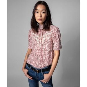 ZADIG AND VOLTAIRE Tupelo Heart Blouse size medium